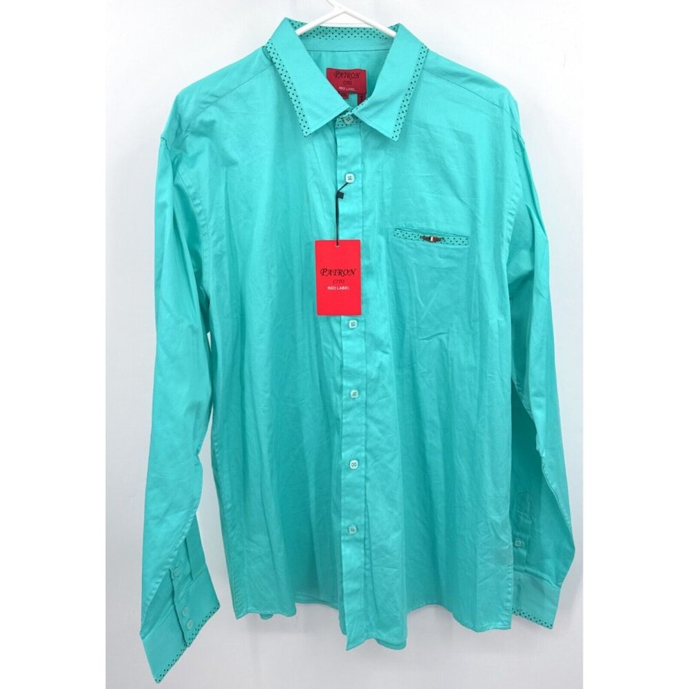 Patron Cito Red Label‎ Button Up Shirt Mens 3XL XXXL Blue NWT
